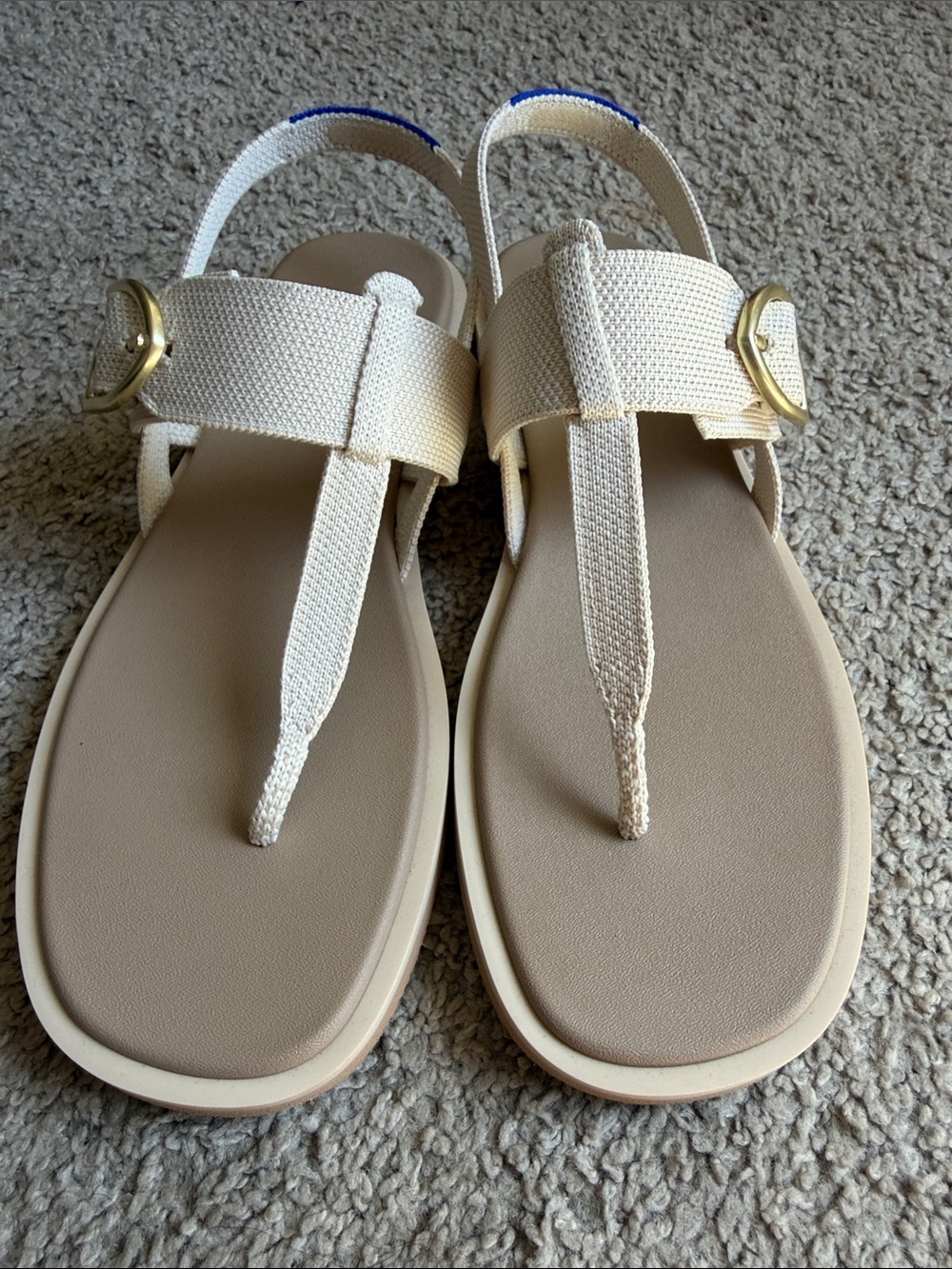 T-Strap Sandal in Cream - Picture 8 of 8